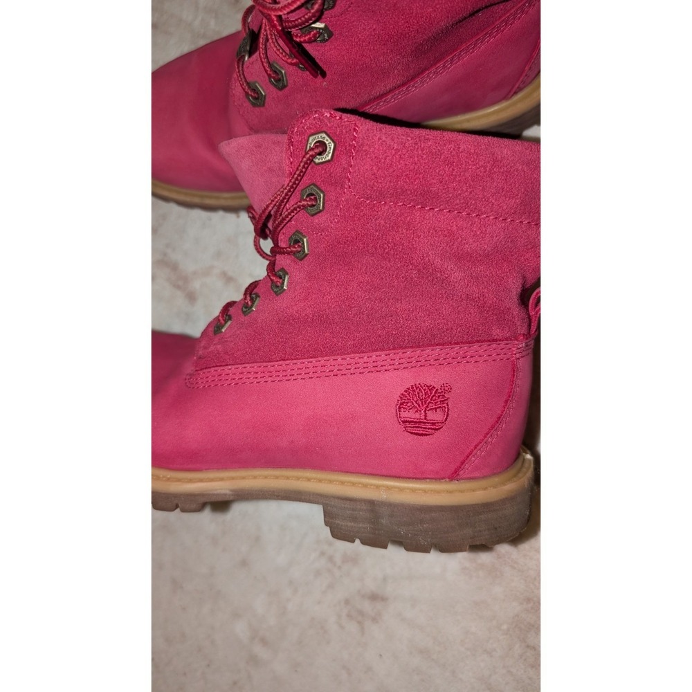 Timberland Womens Boots Fuchsia Pink Nubuck A14AK 6W Waterproof Gorpcore - Picture 4 of 10